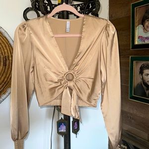 Satin Crop Blouse